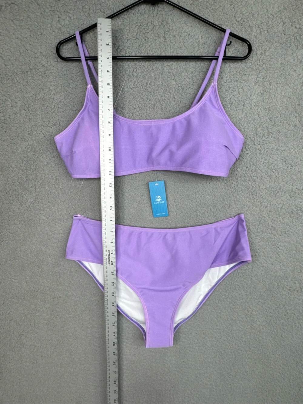 Cupshe Two Piece Swimsuit Bracelet/Full Coverage Bottom Purple Womens Sz XL NWT